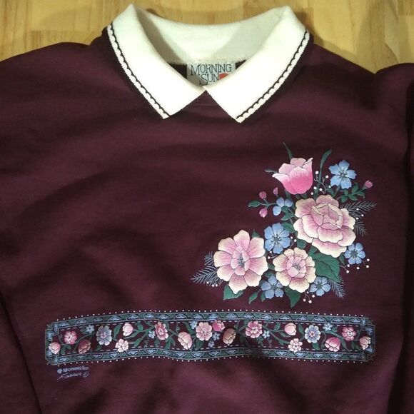 Vintage Morning Sun Floral Collared Crewneck - Picture 3 of 11